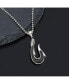 ფოტო #2 პროდუქტის Black Carbon Fiber Inlay Hook Pendant Ball Chain Necklace