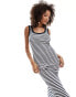 New Look scoop neck midi dress in blue stripe