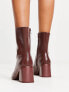 Фото #7 товара Monki heeled ankle boot in chocolate