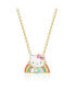 Фото #1 товара Sanrio Yellow Gold Plated Crystal Rainbow Necklace - 18'' Chain, Officially Licensed Authentic