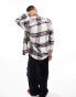 Lee Riveted wide check relaxed fit twill shirt in ecru/burgundy