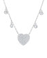 Фото #1 товара Macy's silver Plated Brass Cubic Zirconia Pave Heart Necklace
