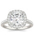 ფოტო #4 პროდუქტის Moissanite Cushion Halo Ring (2-7/8 ct. tw. Diamond Equivalent) in 14k White Gold