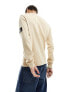 Фото #7 товара Calvin Klein Jeans badge logo waffle long sleeve t-shirt in sand