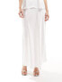 Vila Bridal satin maxi skirt co-ord in white