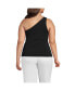 ფოტო #2 პროდუქტის Plus Size Slender One Shoulder Top