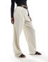 Vero Moda wide leg dad trousers in silver lining