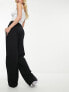 Stradivarius wide leg jogger in black