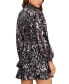 Фото #7 товара Women's Printed Ruffled High-Neck Dress