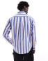 Фото #3 товара GANT logo parasol stripe poplin shirt in pink/blue