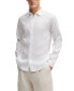 ფოტო #1 პროდუქტის Men's Stretch-Linen Chambray Slim-Fit Dress Shirt