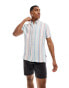 Фото #1 товара Ben Sherman short sleeve multicolour stripe shirt in blue