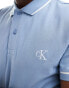 Calvin Klein Jeans small logo polo shirt in faded blue Ausgeblichenes Jeansblau, S - фото #2