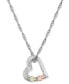 ფოტო #1 პროდუქტის Floating Heart Pendant 18" Necklace in Sterling Silver with 12K Rose and Green Gold