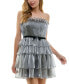 ფოტო #3 პროდუქტის Juniors' Strapless Belted Tiered Dress