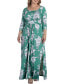 Фото #3 товара Women's Plus Size Maya Long Sleeve Scoop Neck Maxi Dress