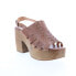 Bed Stu Fontella F377003 Womens Brown Leather Heeled Sandals Shoes 8.5