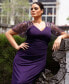 ფოტო #4 პროდუქტის Plus Size Embellished Sheer Matte Jersey Gown