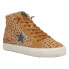 Vintage Havana Break Out Leopard Print High Top Womens Brown Sneakers Casual Sh