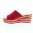 Gabor 24-650-15 Womens Red Suede Slip On Wedges Sandals Shoes