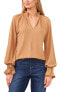 Фото #1 товара Vince Camuto Women Split-Neck Smocked Sweater Wild Oak Size XL