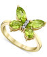 ფოტო #1 პროდუქტის Peridot (2 ct. t.w.) & Diamond Accent Butterfly Ring in 10k Gold