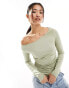 Фото #2 товара 4th & Reckless off shoulder top in sage