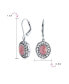 Фото #4 товара 3Ct Pink Natural Rhodochrosite Dome Oval Western Style Bezel Set Lever Back Dangle Earrings For Women Sterling Silver