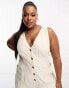 Фото #6 товара ASOS DESIGN Curve linen look button through jumpsuit in oatmeal