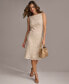 Women's Boat Neck Lace Sleeveless Shift Dress