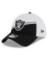 Фото #2 товара Men's White, Black Las Vegas Raiders 2023 Sideline 9TWENTY Adjustable Hat