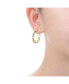 ფოტო #3 პროდუქტის 14k Gold Plated Sterling Silver Modern Chain Link C-Hoop Earrings