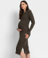 ფოტო #10 პროდუქტის Women's Ribbed Maternity Nursing Midi Dress