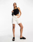 Vero Moda square neck hanky top with tie back in black