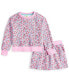 Toddler Girls Ditsy Florals Top & Skirt, 2 Piece Set, Created for Macy's Juicy Pink, 2T - фото #4