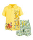 ფოტო #1 პროდუქტის Boys Lion King Mickey Mouse Cars Polo Shirt and Shorts Outfit Set to