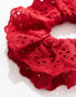 Фото #3 товара DesignB London broderie hair scrunchie in red