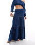 Фото #3 товара ASOS DESIGN denim prairie skirt in mid blue