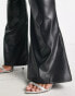 Фото #4 товара ASOS DESIGN Curve leather look kick flare in black