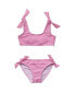 ფოტო #1 პროდუქტის Toddler, Child Girls Raspberry Stripe Tie Crop Bikini