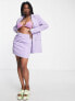 Фото #1 товара Daisy Street mini ruched side tailored skirt in lilac co-ord