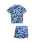 ფოტო #2 პროდუქტის Baby Boys Reef Print Cotton Polo Shirt and Shorts Set