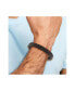 ფოტო #2 პროდუქტის Stainless Steel Antiqued Brushed Brown Braided Leather Bracelet