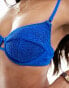 South Beach crinkle underwire bikini top in cobalt blue