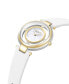Women's Quartz Transparency White Genuine Leather Watch 34mm