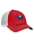 Men's Red, White Washington Capitals Slouch Core Primary Trucker Snapback Hat