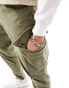 ASOS DESIGN tapered cargo trousers in khaki