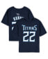 ფოტო #1 პროდუქტის Preschool Boys and Girls Navy Derrick Henry Tennessee Titans Mainliner Player Name Number T-shirt