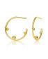 ფოტო #3 პროდუქტის 14K Gold Plated Beaded Open Hoop Earrings
