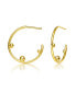 14K Gold Plated Beaded Open Hoop Earrings